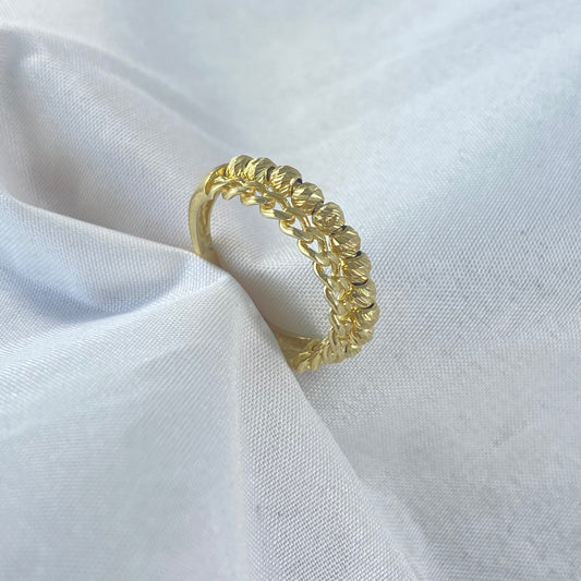 ANILLO BOLAS DORADO