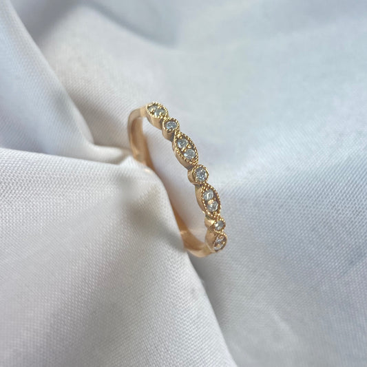 ANILLO DIAMANTES ORO ROSA