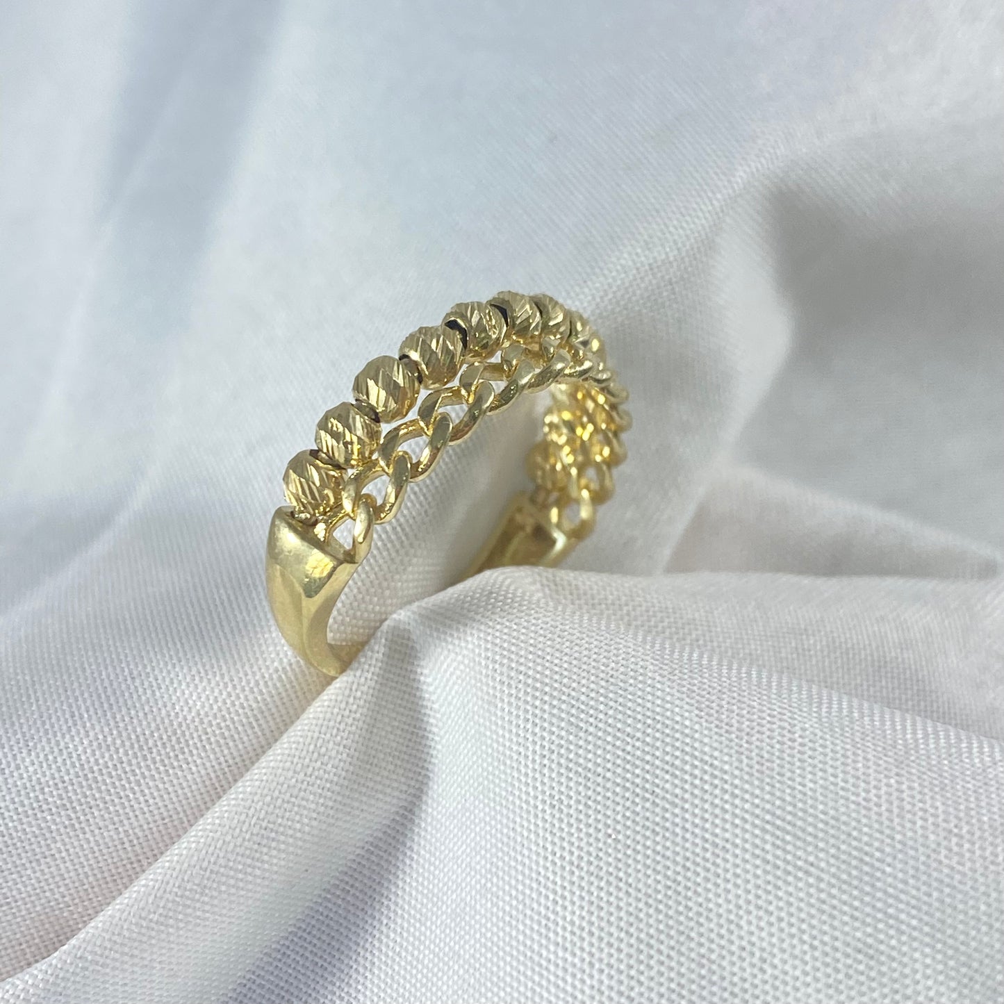 ANILLO BOLAS DORADO